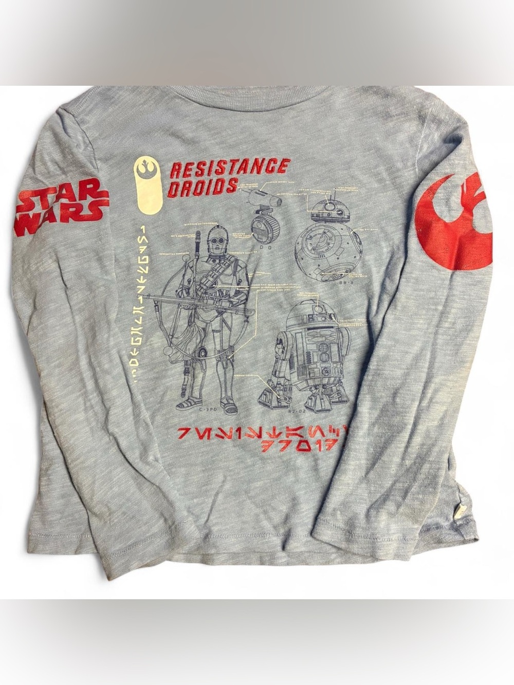 GAP Star Wars Resistance Droids Long-Sleeve Tee - Blue with Red Accents